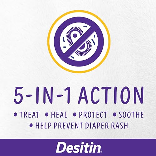 Desitin Maximum Strength Paste, 40% Zinc Oxide Paste, Diaper Rash Healing Ointment for Immediate Relief, Dermatologist Pediatrician Tested, Helps Heal Diaper Rash, Protects Up to 12 Hours, 4.8 Oz Tube