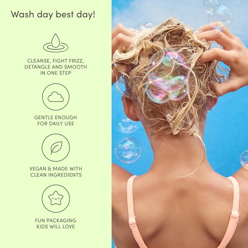 Evereden Kids Detangling Shampoo | Dermatologist-Tested, EWG Verified, No Silicones | For Curly or Straight Hair | Clean, Vegan, Sulfate-Free, Hypoallergenic, Gentle for Daily Use, 6.7 fl oz