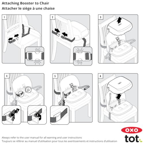 OXO Tot Perch Booster Seat with Straps, Gray