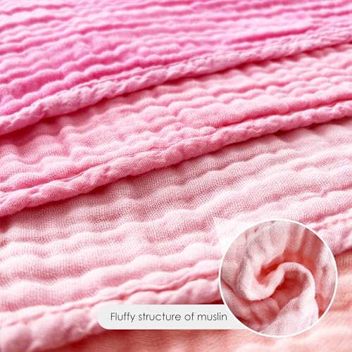 BAMBOO QUEEN Baby Washcloths -100% Cotton Muslin Soft Baby Bath Wash Cloths and Absorbent Baby Wipes for Newborns Kids Girls and Boys - 12 Pack, 12x12 Inches - Pink, Purple, Sakura Series