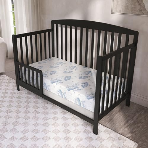 Dream On Me Nap Nest Crib and Toddler Mattress, Dual-Sided - Infants & Toddlers, Waterproof 5” Mattress with 88 Interwoven Coils, 75% Recycled Fiber, GREENGUARD Gold & BSA Certified – Blue Cloud