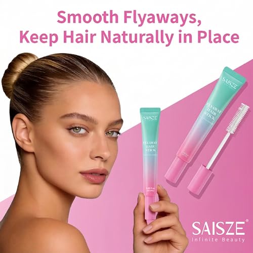 SAISZE Fly Away Stick for Hair, Flyaway Hair Tamer, Lightweight Frizz Control Hair Mascara and Styling Wand for Baby Hairs and Bangs, Travel Essentials, Ideal Gifts for Kids, Teen Girls, 0.85 Oz