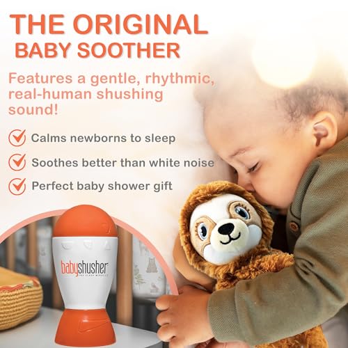 Baby Shusher Portable Sound Machine - Mom-Like 'Shh!' Sound for Baby, Sleeping Soother, Newborn Essentials for Crib, Battery Operated Hush, Travel Friendly, Shower & Registry Gift - 1 Count