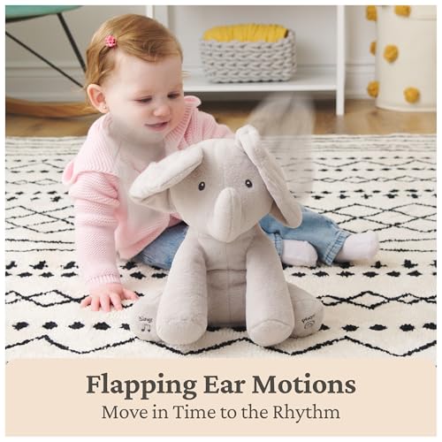 GUND Baby Animated Flappy the Elephant Plush, Singing Stuffed Animal Baby Toy for Ages 0 and Up, Gray, 12"