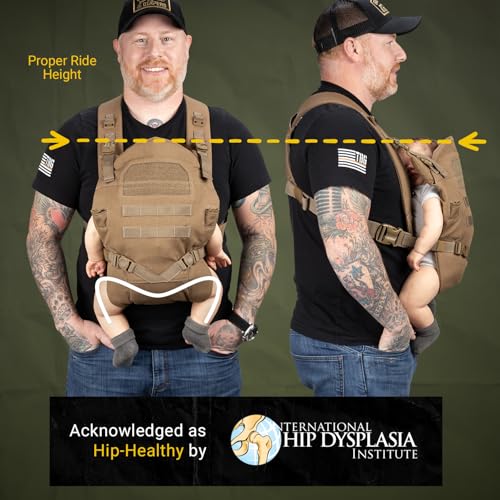 Tactical Baby Gear Tactical Baby Carrier for Dads – Ergonomic, Hip Healthy & Comfortable for Infants and Toddlers (8–33 lbs) (Black Camo)