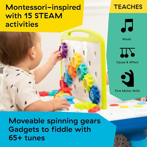 Baby Einstein Curiosity Table Activity Play Station, Montessori Floor Toy and Interactive Workbench, 12 Months and Up