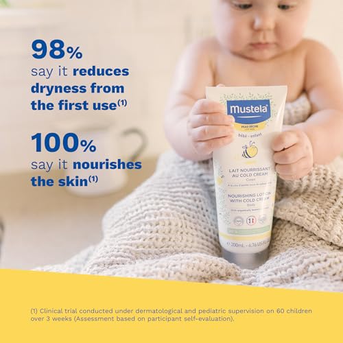 Mustela Baby Dry Skin Bath Time Gift Set - Baby Skin Care Essentials - with Natural Avocado & Cold Cream - 2 Items Set
