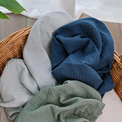 Muslin Receiving Blankets, Neutral Blanket Swaddling for Newborn Boys and Girls, 5 Pack Breathable and Skin-Friendly Swaddle Wrap for Infant Baby (Graceful Colors)