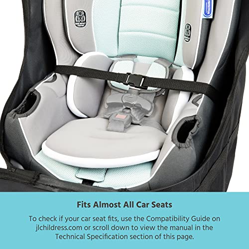 J.L. Childress Wheelie Car Seat Bag - Travel Bag for Airplane, Fits Most Baby & Infant Car Seats, Boosters, & Carriers, Airport Accessories for Gate Check or Baggage Check, Dual Rubber Wheels - Black