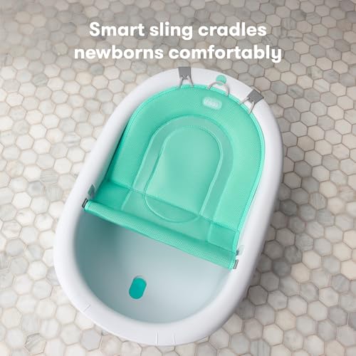 Frida Baby 4-in-1 Grow-with-Me Baby Bathtub, Baby Tub for Newborns to Toddler with Removable Bath Seat & Backrest for Bath Support in Tub