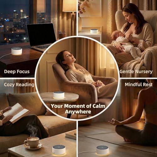 Kipcush White Noise Machine for Baby & Adults, 30 Soothing Sounds, Sleep Sound Machine with 8 Color Night Light, Memory Function, White Noise for Sleeping, Nursery, Office, Travel & Relaxation