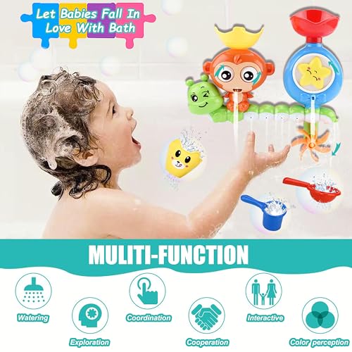 Bath Toys for Kids Ages 1-3 Toddler Bath Toys for Babies 1 2 3 Year Old Boys Girls Water Bathing Tub Toy for 12 18 Months Infant with Cups