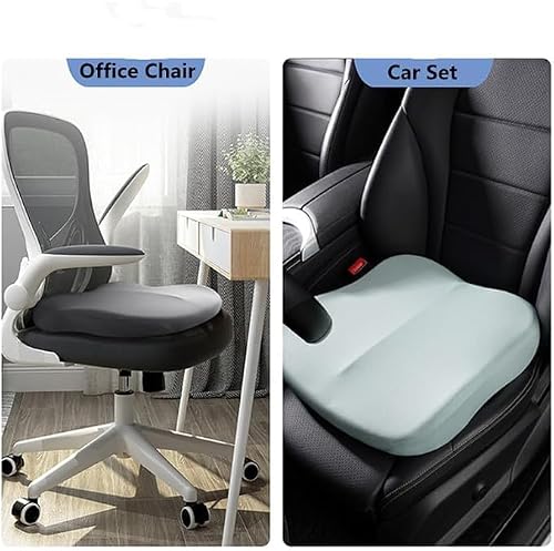 ZHUANXUA Adult Car Booster Seat Cushion, Car Seat Driver Height Boost Mat Memory Foam Car Seat Cushions Pad Improve Driving View Non-Slip 3D Office Chair Cushion Pressure Relief (Pink)