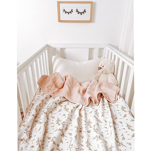 Konssy Muslin Baby Blankets, Super Soft 100% Cotton Crib Blanket