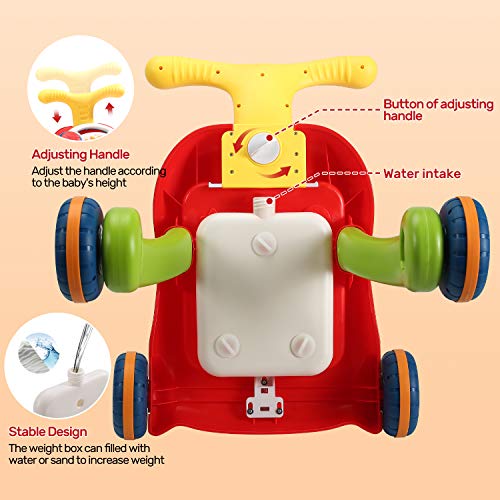 CUTE STONE Sit to Stand Learning Walker, 2 in 1 Baby Push Walker, Early Educational Child Activity Center, Multifunctional Removable Play Panel, Baby Music Learning Toy Gift for Infant Boys Girls