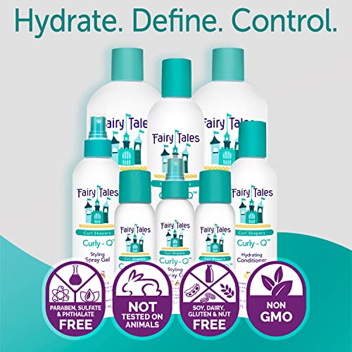 Fairy Tales Curly Q Kids Styling Spray Gel – Paraben, Sulfate, Gluten, and Nut Free – For all Types of Curls Including Multi Cultural Hair – 8oz.