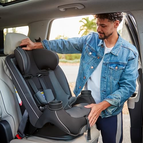 Safety 1st Grow and Go All-in-One Convertible Car Seat, Rear Facing, 5-40 lbs, Forward Facing (30–65 lbs), High Back Booster Seat 40-100 pounds, Iron Frost