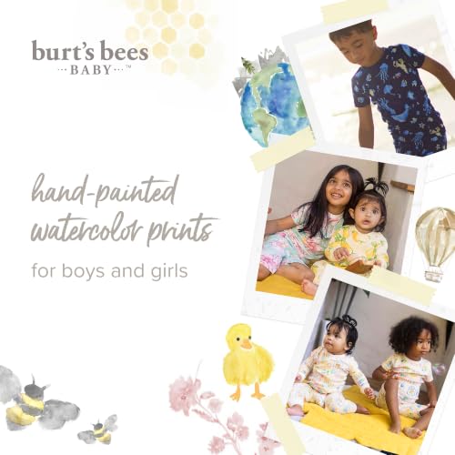 Burt's Bees Baby Unisex Organic Cotton Short Sleeve & Shorts PJ Set, 2-PC