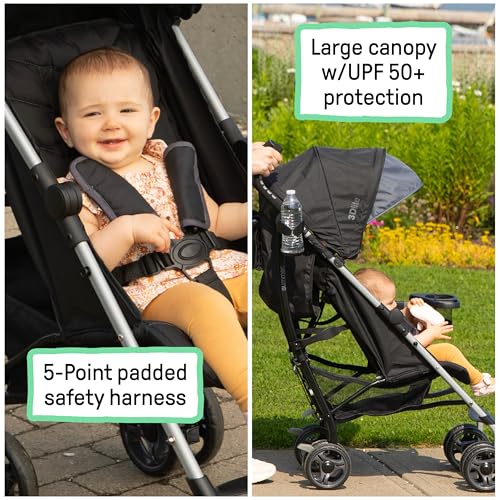 3Dlite Convenience Stroller, Gray – Lightweight Stroller with Aluminum Frame, Large Seat Area, 4 Position Recline, Extra Large Storage Basket – Infant Stroller for Travel and More