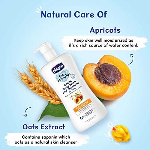 Chicco Baby Moments Gentle Body Wash and Shampoo | 200ml/(6.76 Fl Oz)