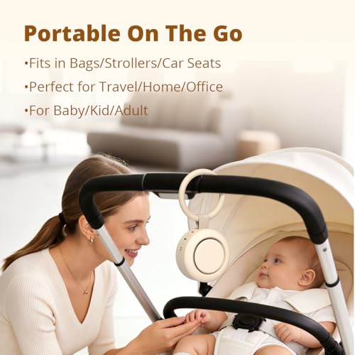 Portable White Noise Sounds Machine Car Seat Stroller Baby Shushing Soother 30 Soothing Sounds for Baby Kids Adults Pets 4 Timers Memory Function Brown Pink Noise Sleep Machine for Home Travel Office