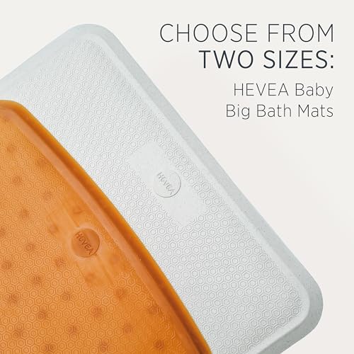 HEVEA Baby & Toddler Bath Mat - 100% Natural Rubber Non Slip Bathtub Mat for Baby - Upcycled, Danish Design - Safe & Sustainable Bathroom Essential (Natural)