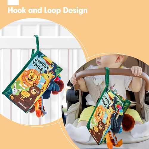 hahaland Baby Books 0-6 Months,Infant Tummy Time Toy Sensory Toys 6 to 12 Months Touch Feel Book Travel Toy Gifts for Boy Girl 0-3 Month Baby Shower Birthday Easter Basket Stuffers (Single)