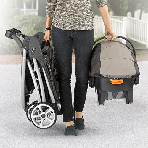 Chicco Viaro Travel System, Viaro Quick-Fold Stroller with KeyFit 30 Infant Car Seat and Base, Apex/Black