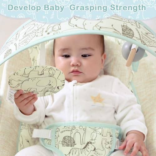 Otrolepota Baby Bouncer, Infants Bouncy Seat with Music and Vibrations,Portable Baby Rocker with Hanging Grasping Planet & Mirror for Newborns Indoor Outdoor Use 0-6 Months Up to 20 lbs