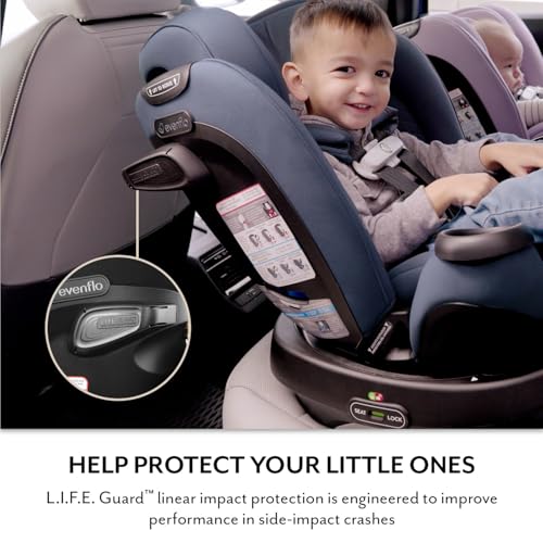 Evenflo Revolve360 Extend All-in-One Rotating Car Seat with Green & Gentle Fabric (Travertine)