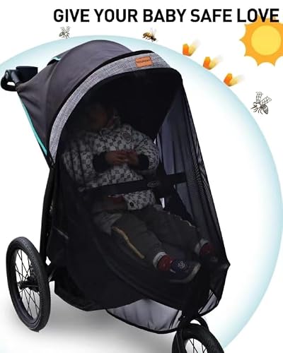 Stroller Sun Shade - Universal Stroller Sun Shade for Travel Strollers, Jogging Strollers; Baby and Toddler Travel Essential; Safely Blocks Up to 97% of UV, Easy to Install