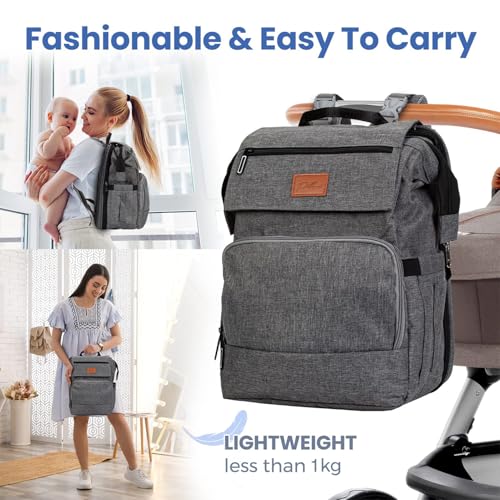 Pillani Baby Diaper Bag Backpack - Baby Bag for Girls & Boys, Large Waterproof Diaper Backpack - Baby Shower Gifts for Boys & Registry Must Haves - Travel Diaper Bags with Changing Pad - Newborn Stuff
