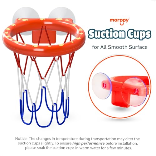 Bath Toys – Bathtub Basketball Hoop for Toddler | Bath Toys for Kids with 4 Mold-Free Balls and Strong Suction Cups Basketball Hoop | Toddler Shower Toys and Fun Bathtub Toys for Boys and Girls