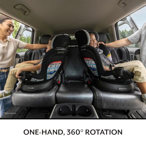 Evenflo Gold Revolve360 Slim 2-in-1 Rotational Car Seat with SensorSafe (Obsidian Black)