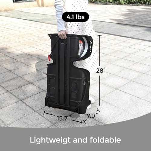 Diono Airi Lightweight High Back Booster Seat, Foldable Travel Friendly, Slim 3-Across Fit, 40–100 lbs/43–57 in, Frontal Impact Protection, Black