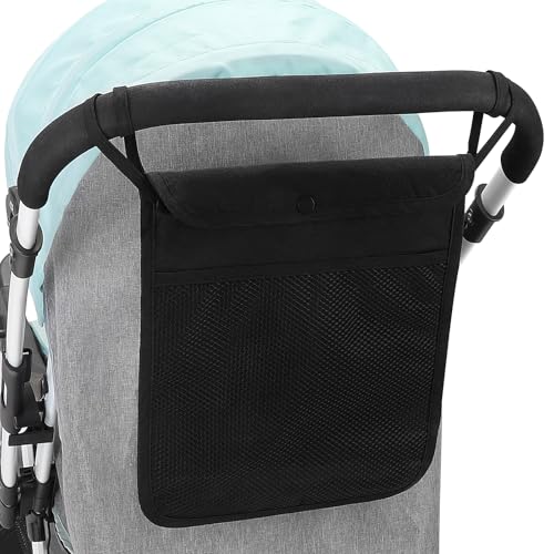Accmor Universal Stroller Organizer, Mesh Bag Fits for Uppababy, Nuna, Britax, Doona Strollers, Non-Slip Adjustable Stroller Mesh Cargo Net Storage Caddy Accessories