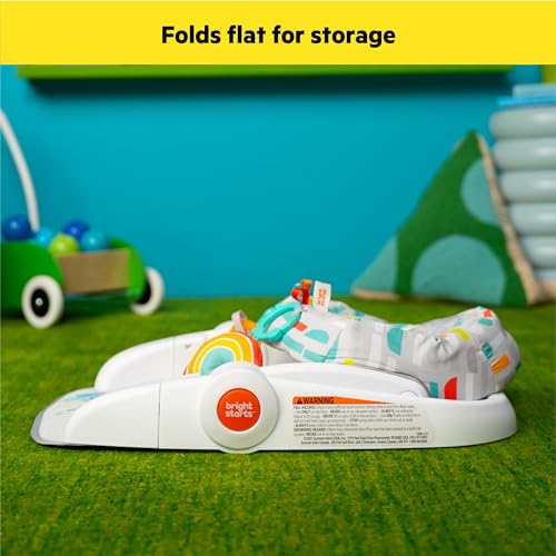 Bright Starts Learn-to-Sit Baby Floor Seat, 2-Positions Grow with Infant, Portable Baby Chair, Includes Sensory Toys, Unisex, 4-12 Months, Playful Paradise