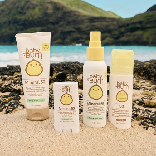 Baby Bum SPF 50 Sunscreen Spray - Mineral UVA/UVB Face and Body Protection for Sensitive Skin - Travel Size - 3 oz