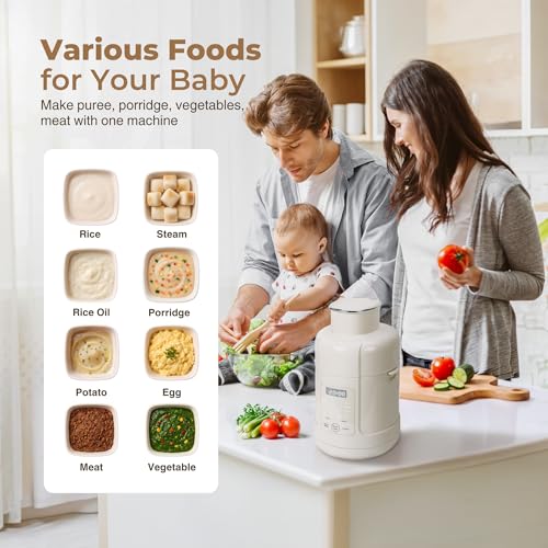 Colenza Stainless Steel Baby Food Maker Steamer And Blender With Strainer & 2 Jars, One Step Mini Food Processor, Small Blender Mill, Auto Cooking For Homemade Baby Puree