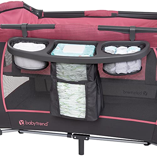 Baby Trend Lil’ Snooze™ Deluxe III Nursery Center® Playard for Twins, Cozy Berry