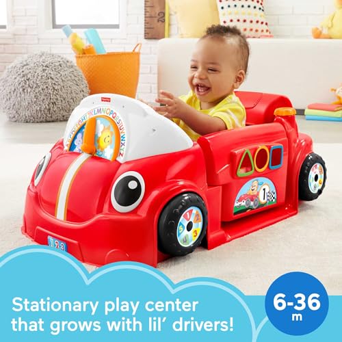 Fisher-Price Laugh & Learn Crawl Around Car, red Interactive Play Center with Smart Stages Learning Content for Babies and Toddlers Ages 6 Months and up (Amazon Exclusive)