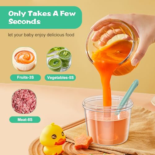 Wonder Living Baby Food Maker with Glass Cups & Freezer Tray, Compact Baby Processor for Smoothies, Hands-Free One-Touch, 230W Motor