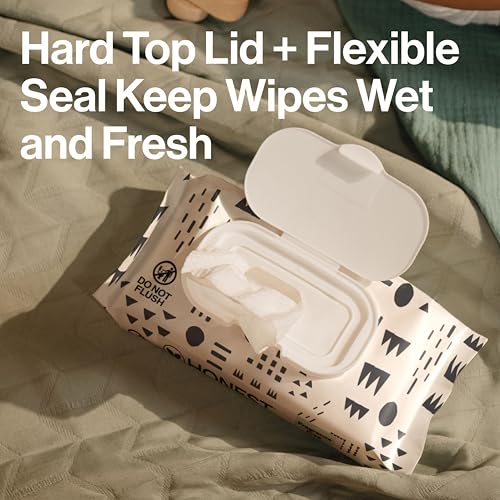 The Honest Company Clean Conscious Multi-Use Wipes | Hypoallergenic + Unscented for Sensitive Skin | Over 99% Water, Compostable, Plant Based, Baby Wipes | Pattern Play, 576 Count