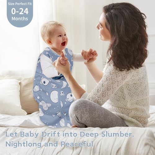 Wrrernsin Baby Sleep Sack 0-6 Months,100% Cotton TOG 0.5 Wearable Blanket for Newborn and Infant, 3 Pack 2-Way Zipper Lightweight Sleeping Bags for Toddler