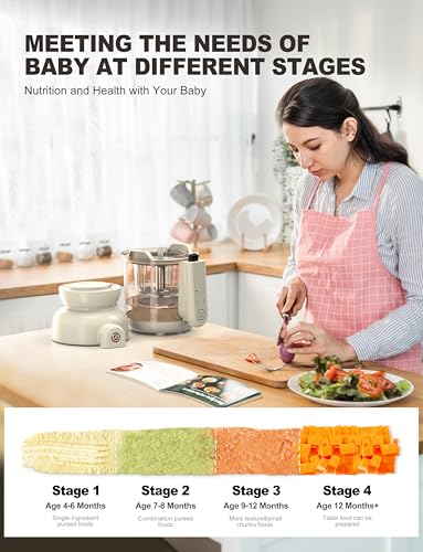 BabyNutri Auto Baby Food Maker, Glass Baby Food Mill, Baby Blender & Steamer and Puree Maker with Auto Cooking, Easy Cleaning, Touch Screen, Dishwasher Safe (12oz)
