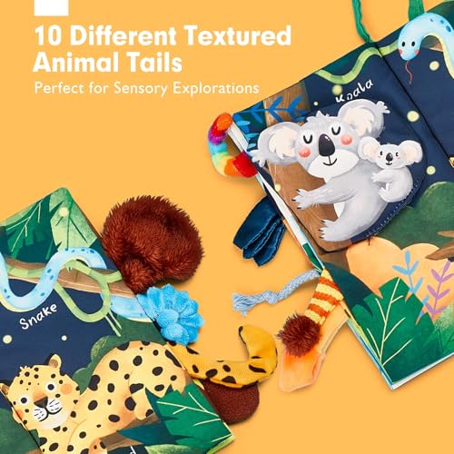 hahaland Baby Books 0-6 Months,Infant Tummy Time Toy Sensory Toys 6 to 12 Months Touch Feel Book Travel Toy Gifts for Boy Girl 0-3 Month Baby Shower Birthday Easter Basket Stuffers (Single)