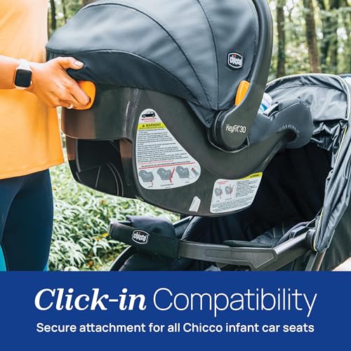 Chicco Activ3 Jogging Stroller Travel System, Activ3 Jogging Stroller with KeyFit 30 Infant Car Seat and Base, Solar/Grey
