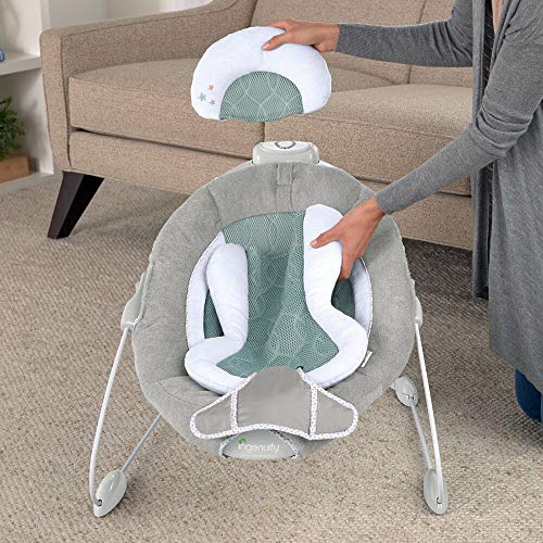 Ingenuity SmartBounce Automatic Baby Bouncer Seat with White Noise, Music, Toy Bar & 2 Plush Infant Toys, 0-6 Months Up to 20 lbs (Pemberton)