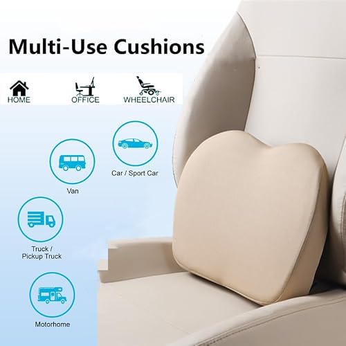 Sothuba Car Seat Cushion for Driving,Car Booster Seat Cushion for Short Drivers,Portable Driver Seat Cushion to Raise Height 3.5 in,Office Chair Back Support Pillow for Lower Back Pain Relief