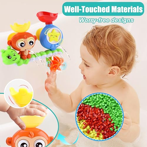 Bath Toys for Kids Ages 1-3 Toddler Bath Toys for Babies 1 2 3 Year Old Boys Girls Water Bathing Tub Toy for 12 18 Months Infant with Cups